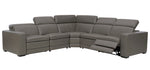 Texline 6-Pc Gray Leather Power Recliner Sectional Sofa