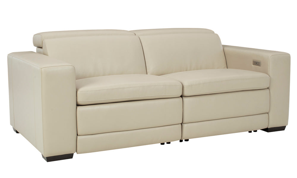 Texline Sand Leather Power Recliner Loveseat