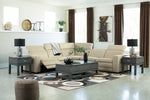 Texline 6-Pc Sand Leather Power Recliner Sectional Sofa