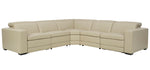 Texline 6-Pc Sand Leather Power Recliner Sectional Sofa