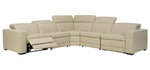 Texline 6-Pc Sand Leather Power Recliner Sectional Sofa