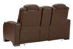 The Man-Den Mahogany Power Recliner Loveseat