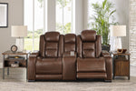 The Man-Den Mahogany Power Recliner Loveseat