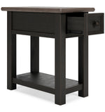 Tyler Creek Grayish Brown/Black Wood Chair Side End Table