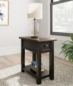 Tyler Creek Grayish Brown/Black Wood Chair Side End Table