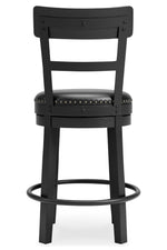 Valebeck Black Wood Swivel Bar Stool