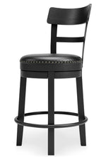 Valebeck Black Wood Swivel Bar Stool