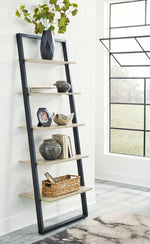 Waylowe Natural/Black 5-Shelf Bookcase