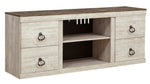 Willowton Replicated Whitewash Wood Entertainment Center with Fireplace Insert