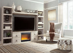 Willowton Replicated Whitewash Wood Entertainment Center with Fireplace Insert