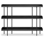 Yarlow Black Wood/Metal 3-Tier Bookshelf