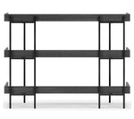 Yarlow Black Wood/Metal 3-Tier Bookshelf