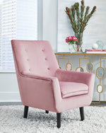 Zossen Pink Velvet Accent Chair