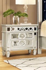 Silvana Silver Wood Nightstand