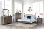 Sinead Beige Fabric/Gun Metal Cal King Bed