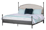 Sinead Beige Fabric/Gun Metal Cal King Bed