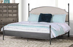 Sinead Beige Fabric/Gun Metal Full Bed