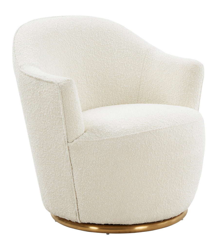 Skyla Glam Cream Boucle Swivel Chair