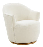 Skyla Glam Cream Boucle Swivel Chair