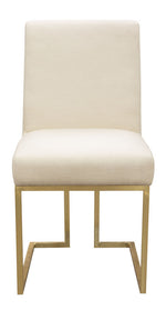 Skyline 2 Cream Fabric/Gold Metal Side Chairs