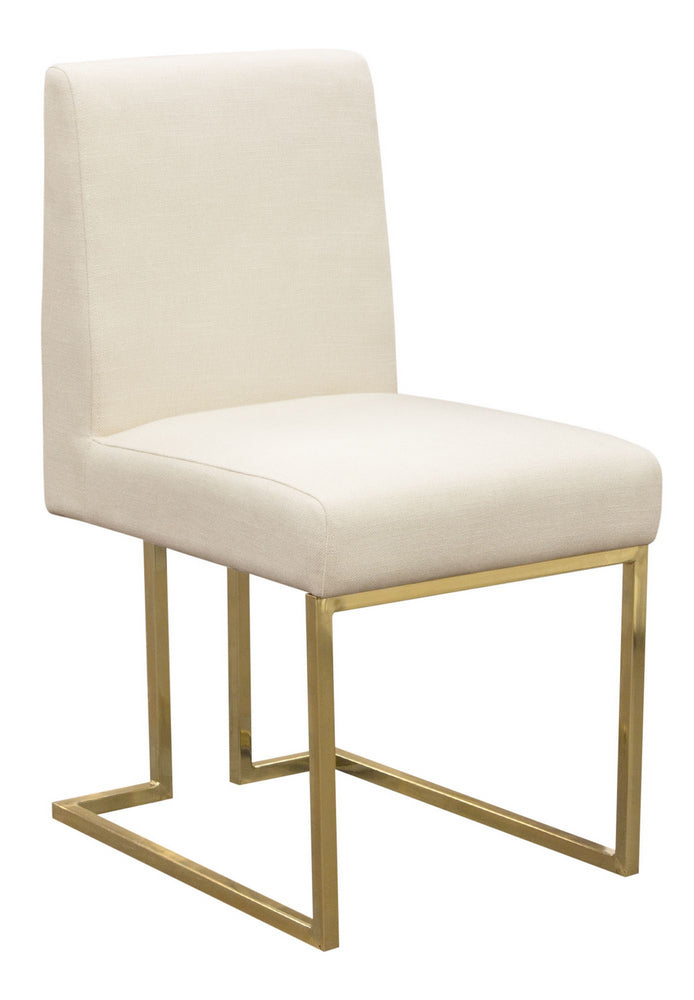 Skyline 2 Cream Fabric/Gold Metal Side Chairs