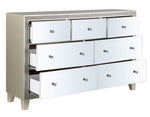 Sliverfluff Champagne Wood Dresser with Mirrored Panels