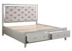 Sliverfluff Champagne Wood Queen Bed with Storage