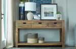 Smadar Natural Sheesham Wood Storage Console Table