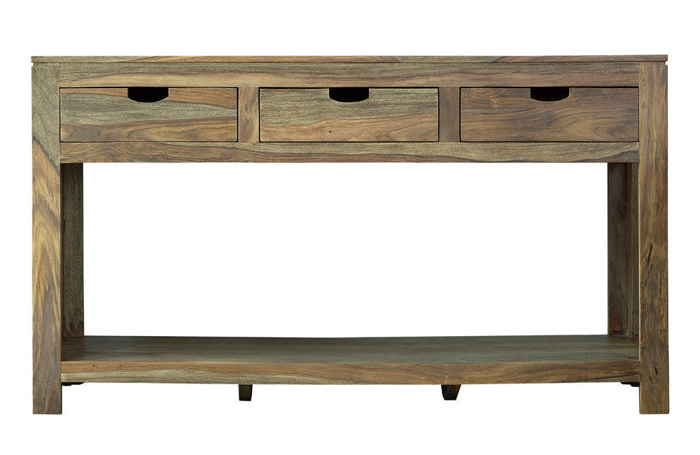 Smadar Natural Sheesham Wood Storage Console Table