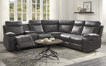 Socorro 3Pc Gray Faux Leather Manual Recliner Sectional