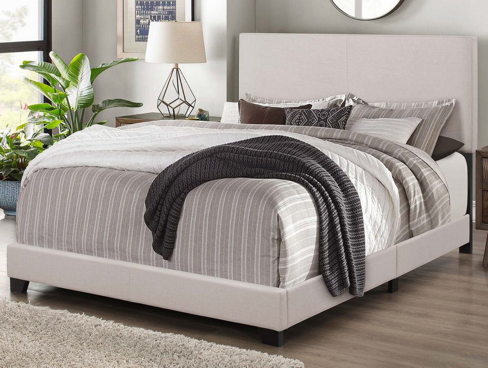 Sofie Khaki Linen Fabric Twin Bed