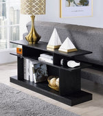 Sollix Black Wood 2-Tier Accent Table