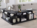 Sollix Black Wood 2-Tier Accent Table