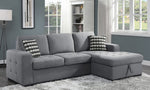 Solomon 2-Pc Gray Fabric RAF Sectional Sofa w/ Storage