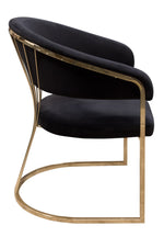 Solstice Black Velvet/Gold Metal Arm Chair