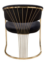 Solstice Black Velvet/Gold Metal Arm Chair