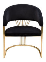 Solstice Black Velvet/Gold Metal Arm Chair