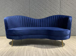 Sophia Glam 2-Pc Blue Velvet Sofa Set