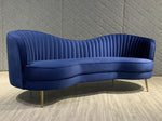 Sophia Glam 3-Pc Blue Velvet Sofa Set