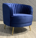 Sophia Glam 3-Pc Blue Velvet Sofa Set