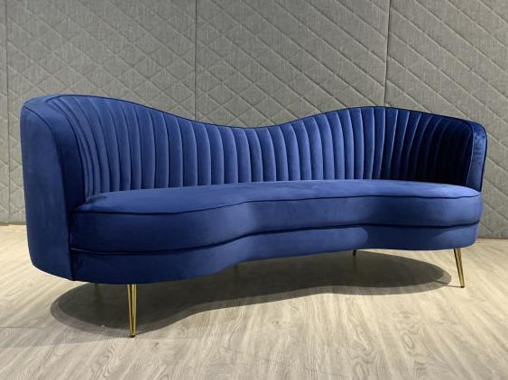 Sophia Glam Blue Velvet Sofa