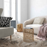 Sophia Gold Finish Metal Side Table