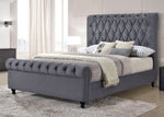 Sora Dark Gray Velvet Cal King Platform Bed