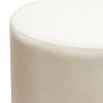 Sorbet Cream Velvet/Gold Round Accent Ottoman