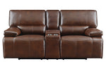 Southwick Saddle Brown Power Recliner Loveseat