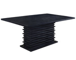 Stanton 5-Pc Black Wood/Grey Fabric Dining Table Set