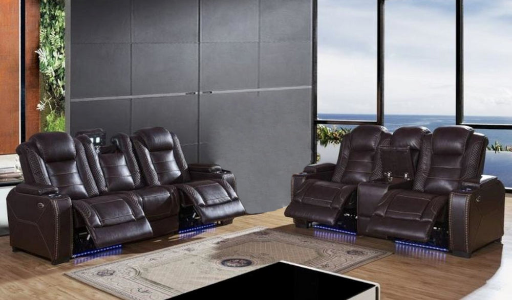 Starla 2-Pc Brown Power Recliner Sofa Set