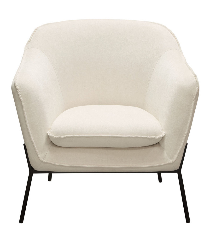 Status Cream Plush Fabric Accent Chair