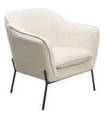 Status Cream Plush Fabric Accent Chair