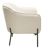 Status Cream Plush Fabric Accent Chair